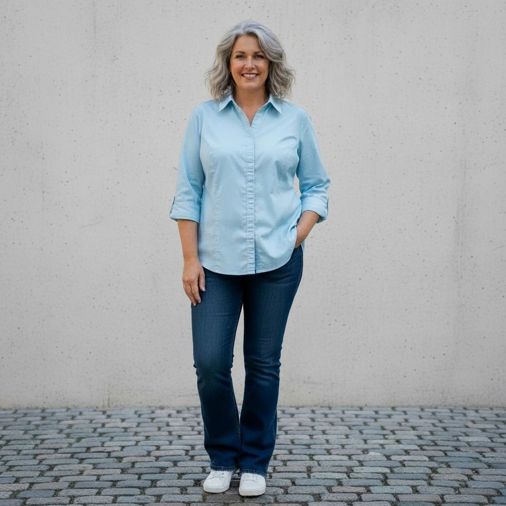 Basic Editions Light Blue Button Down Shirt - image 1